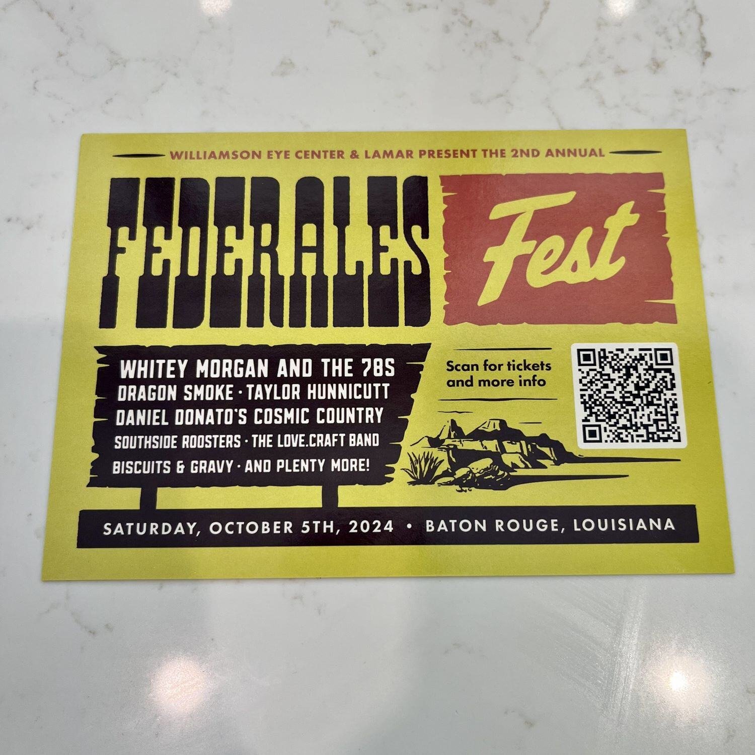 Federales Fest 5x7 Postcard - SQ